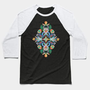 Modern Folk in Jewel Colors Baseball T-Shirt